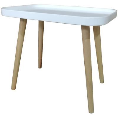 Swing table basse plateau relevable style contemporain blanc mat