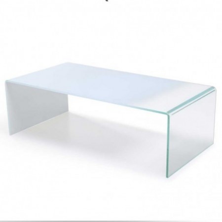 Table basse en verre rectangulaire pont
