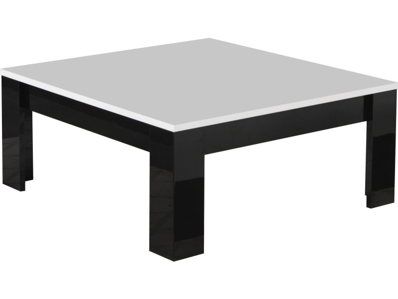 Table basse carrée noir brillant