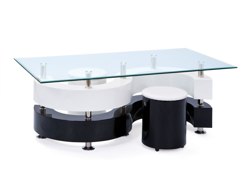 Table basse ovale blanche conforama