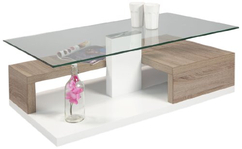 Table basse carré amovible coloris bois sonoma clair