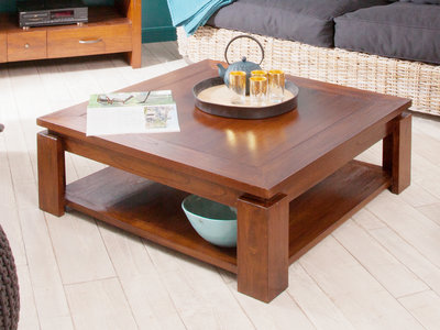 Table basse salon carrée bois