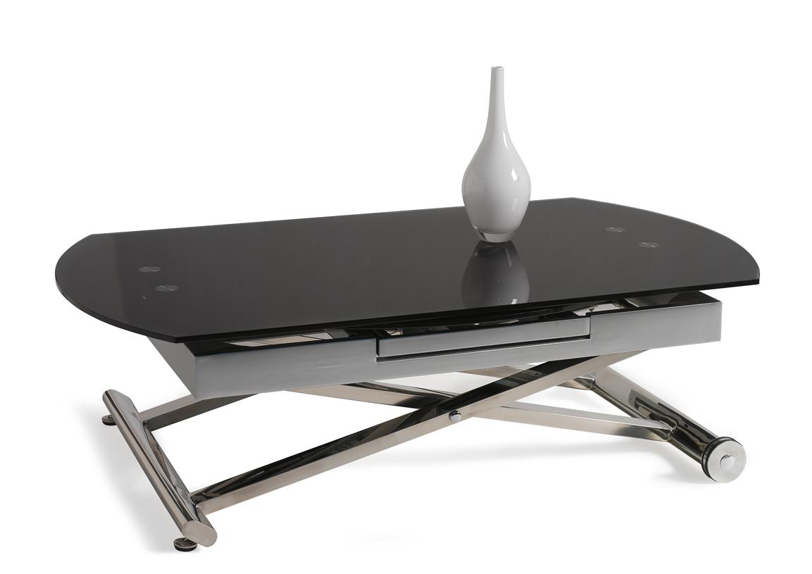 Table basse relevable extensible ovale
