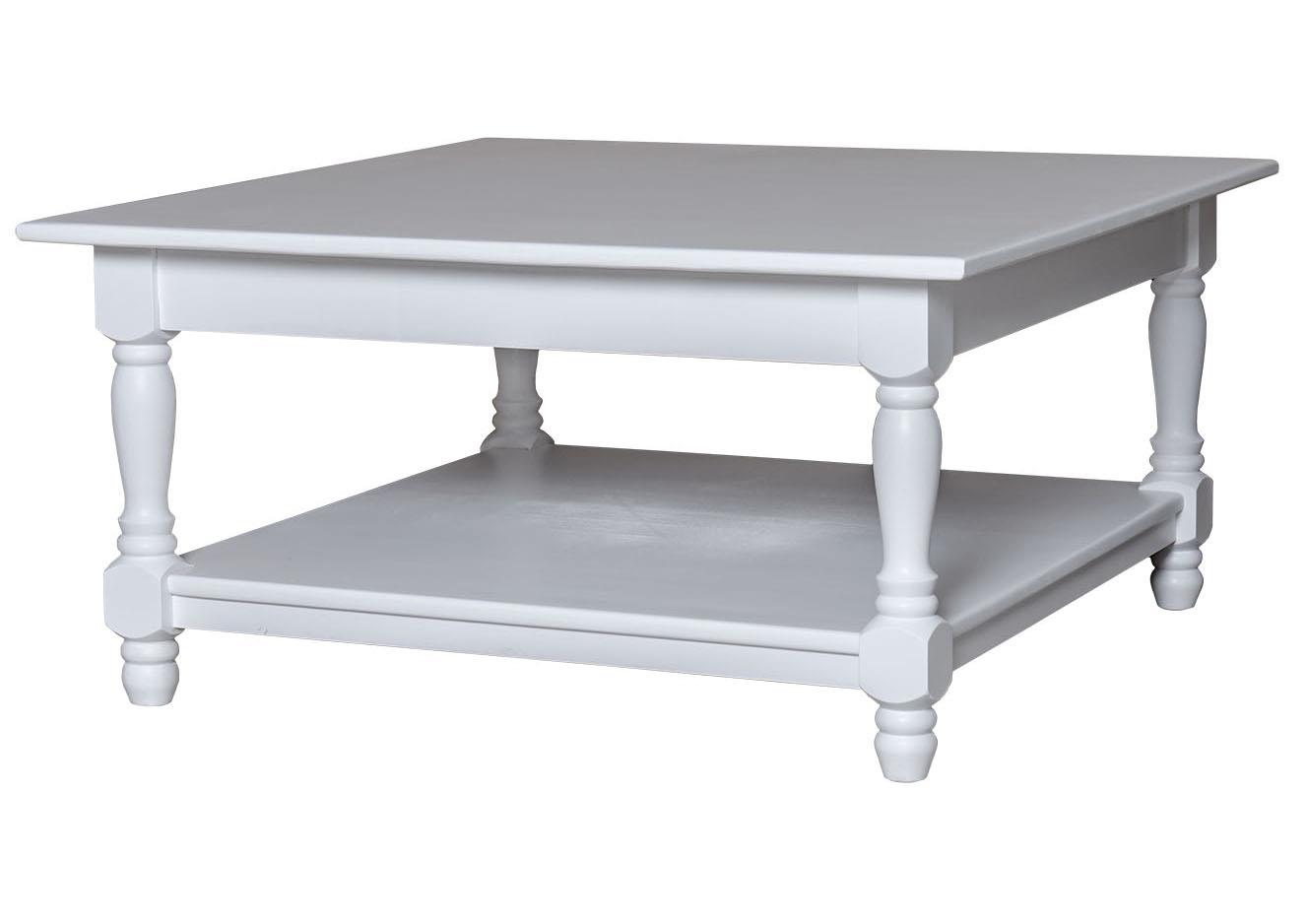 Table basse carrée bois blanche