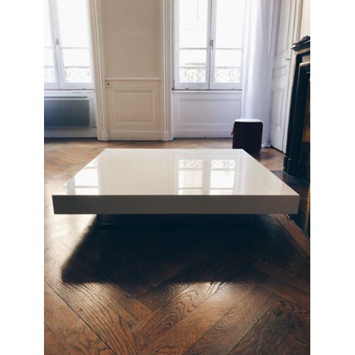 Grande table basse carrée verre