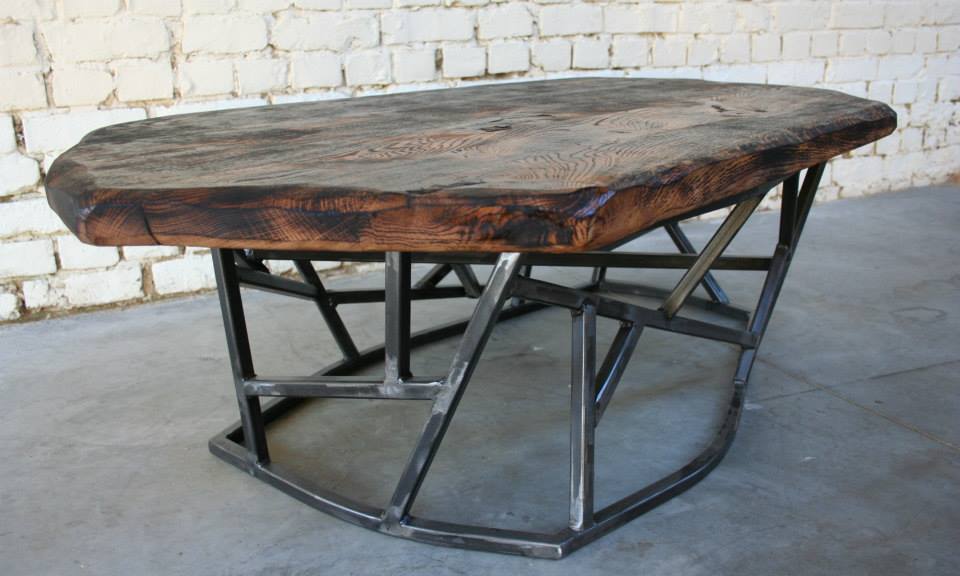 Table basse bois retro
