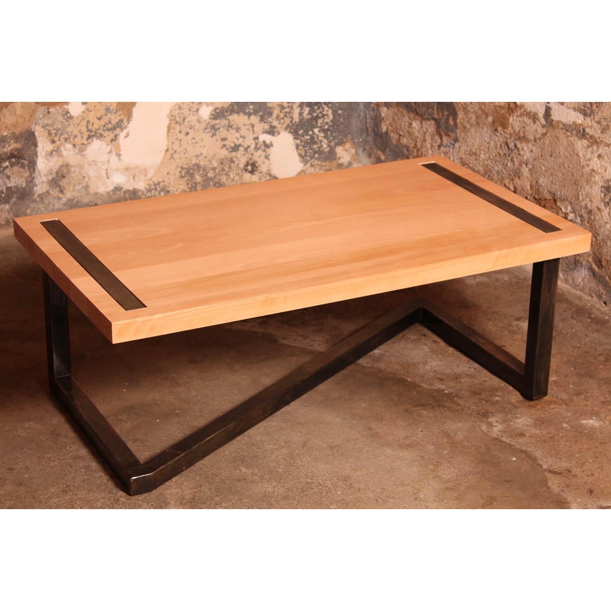 Table basse bois et acier