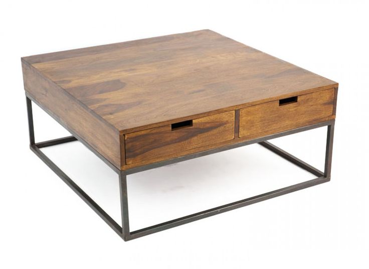 Table basse bois en pin massif avec tiroir, table basse de salon