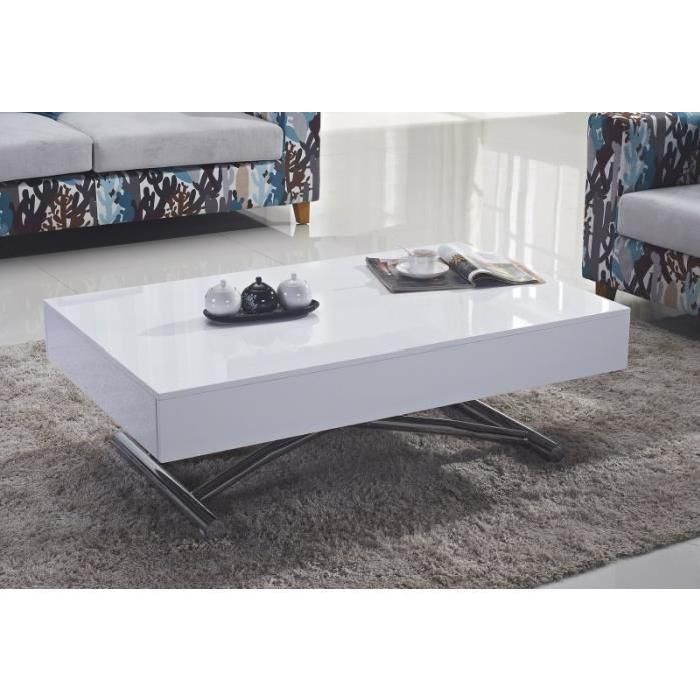 Table basse relevable extensible 12 couverts
