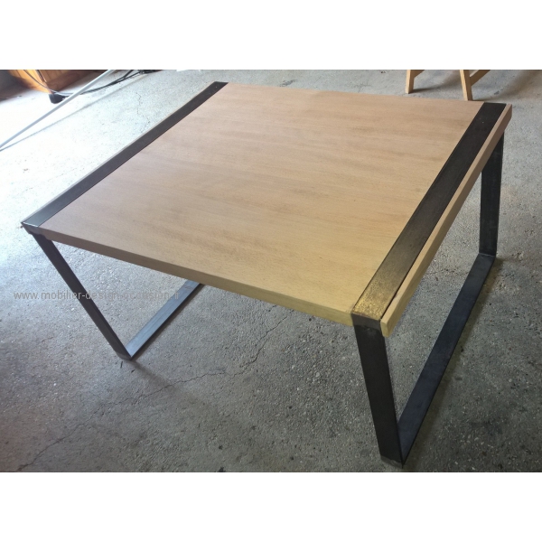 Table basse bois et fer design