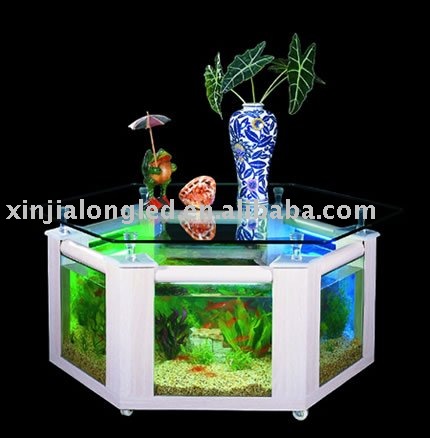 Table basse aquarium ronde