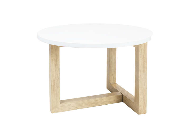 Table basse ronde blanche scandinave