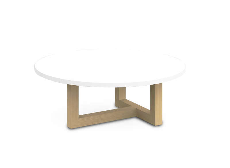 Table basse ronde en bois blanche