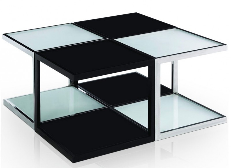 Table basse carrée noir et blanc