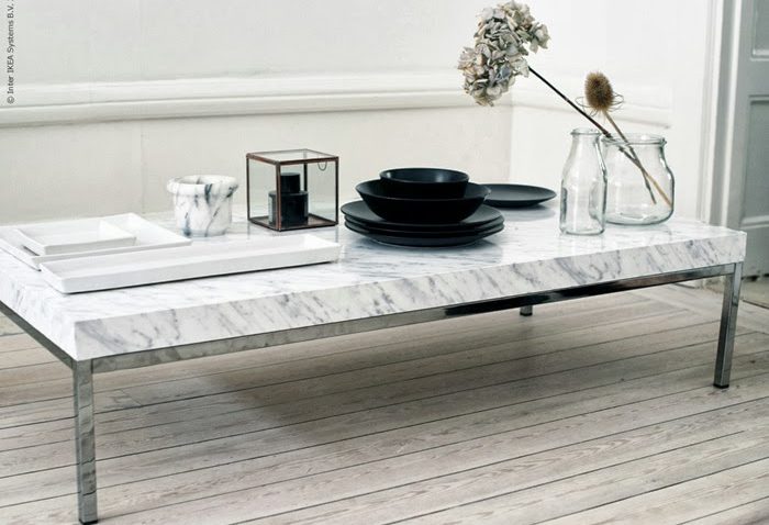 Table basse salon marbre
