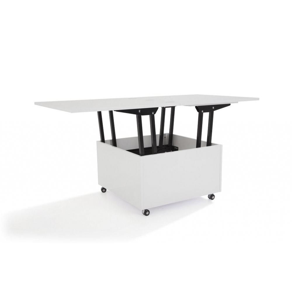 Table basse relevable extensible giani blanche