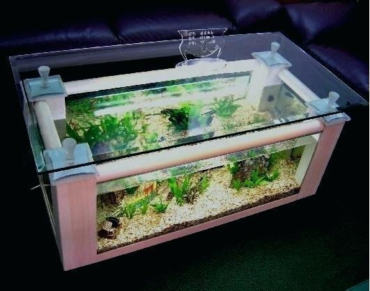 Table basse aquarium blanc