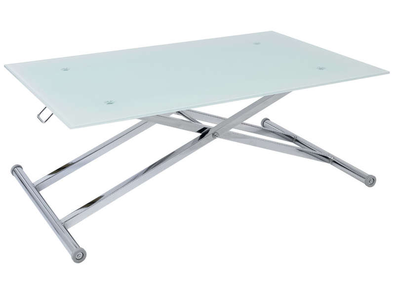 Table basse relevable blanc laqué fly