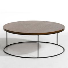 Table basse bois et fer ronde