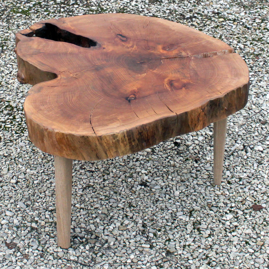 Table basse rondelle de bois