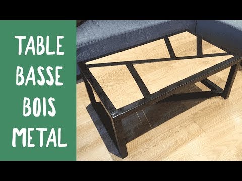 Table basse metal et bois exterieur