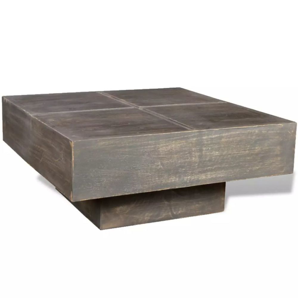 Table basse rectangulaire bois foncé