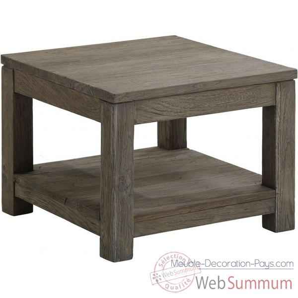 Table basse carre bois gris