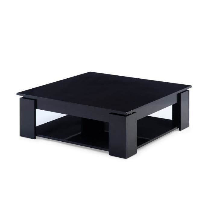 Strass table basse carrée noir brillant 89x89cm