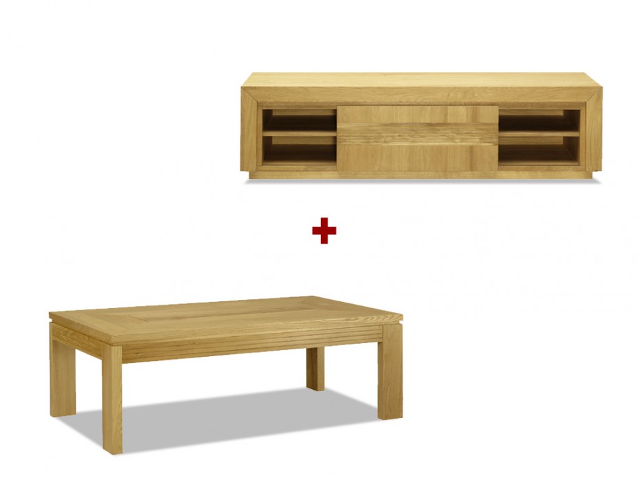 Meuble tv et table basse en bois