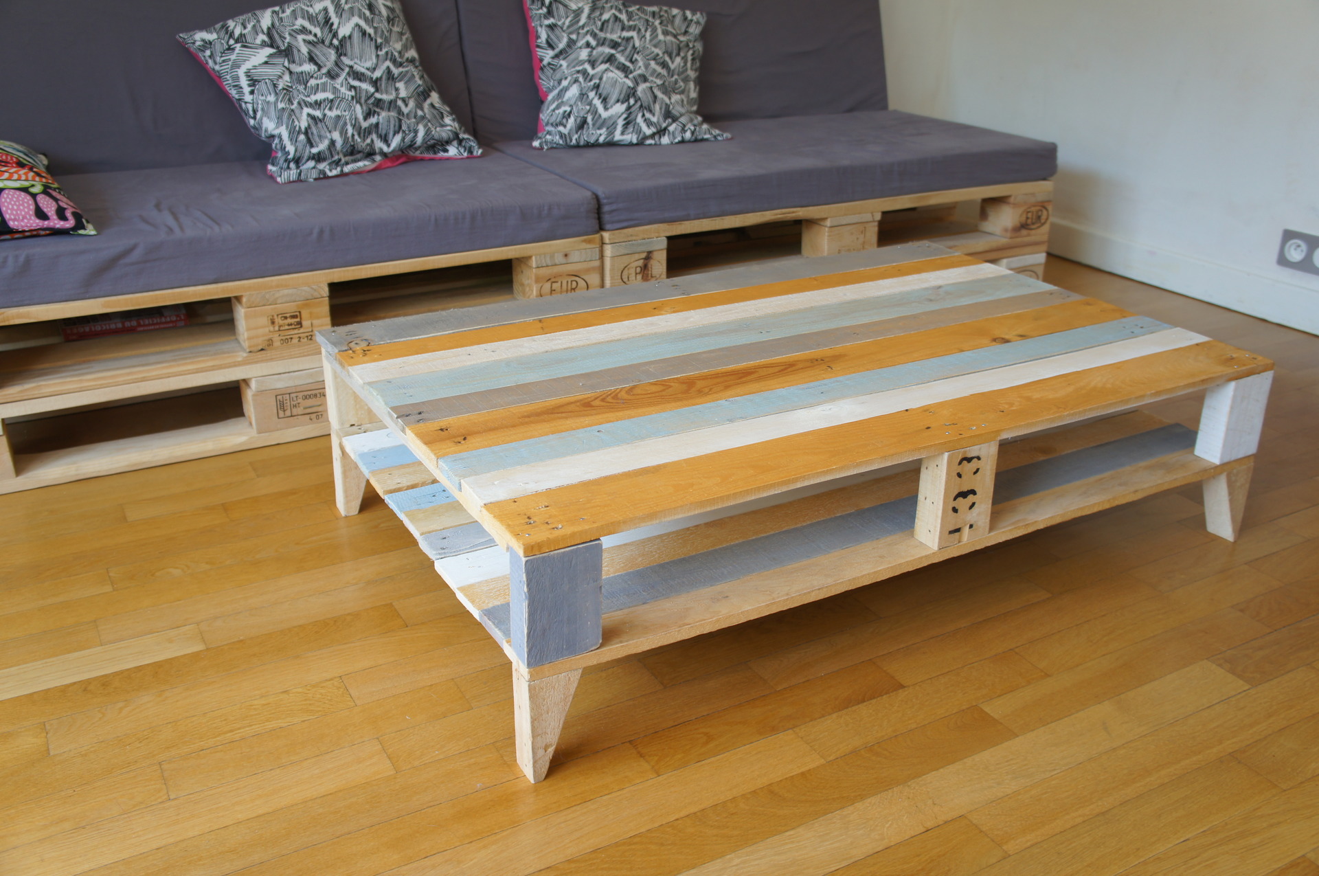 Table basse palette bois industriel