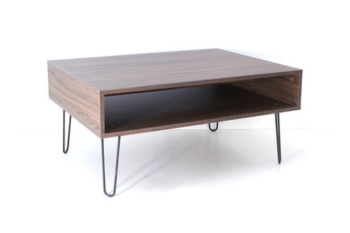 Table basse bois et metal relevable
