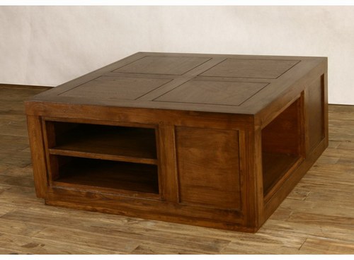 Table basse avec rangement bois