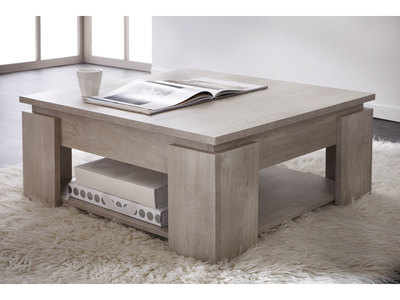 Table basse aluminium et bois