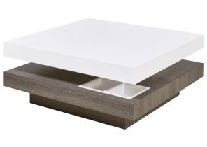 Générique kendra table basse avec plateau relevable 100cm blanc brillant