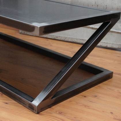 Table basse design bois acier