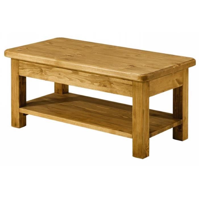 Petite table basse bois brut