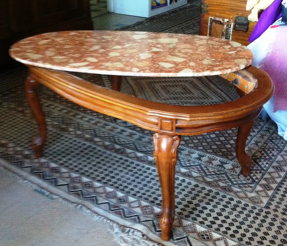 Table basse marbre style louis xv