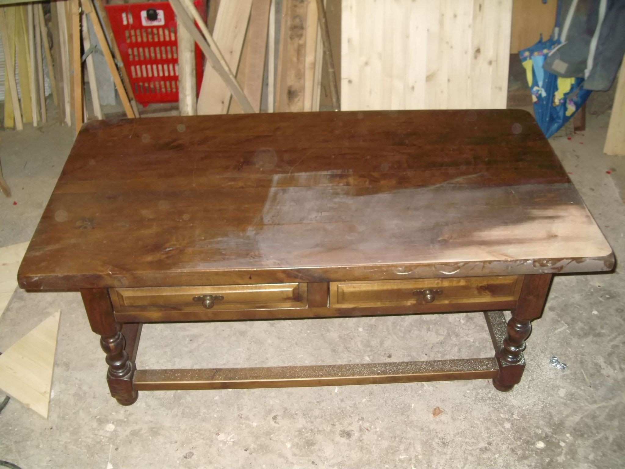Renover table basse en bois