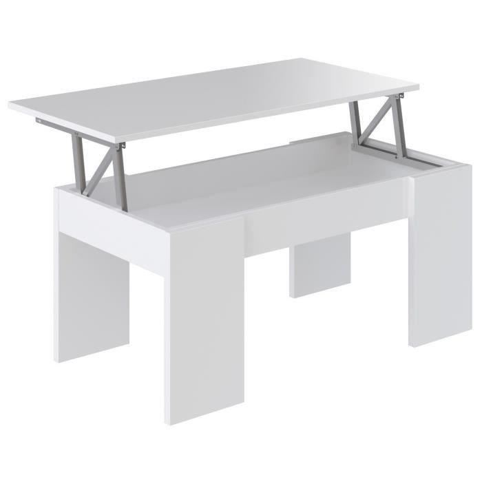 Table basse relevable blanche cdiscount