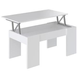 Table basse bois et blanc cdiscount