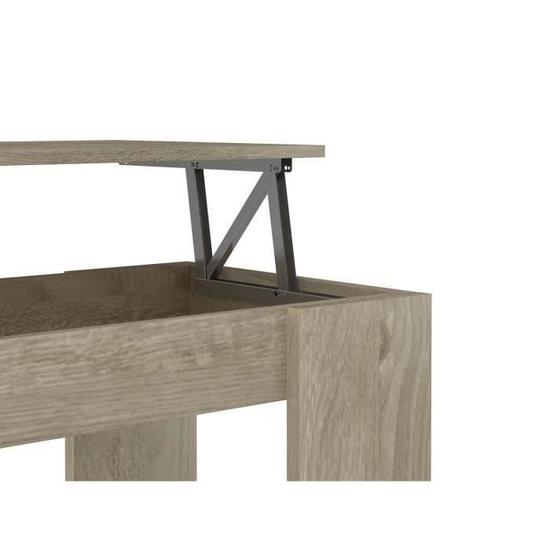 Swing table basse relevable style contemporain laminé chêne clair - l 100 x l 50 cm