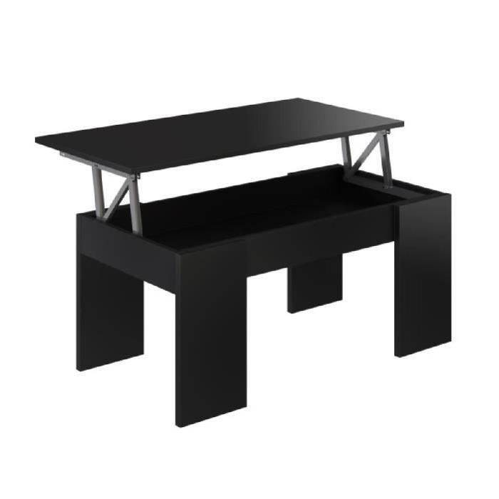 Table basse relevable noire