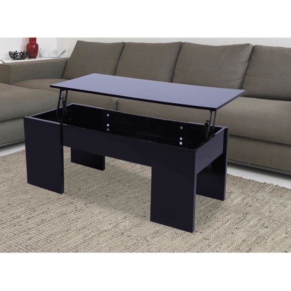 Table basse avec plateau relevable noir
