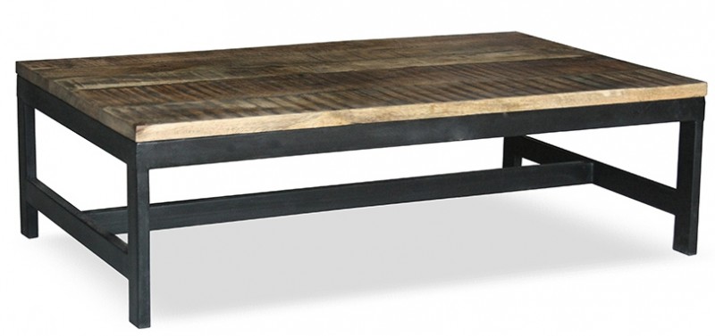Table basse bois acier industriel