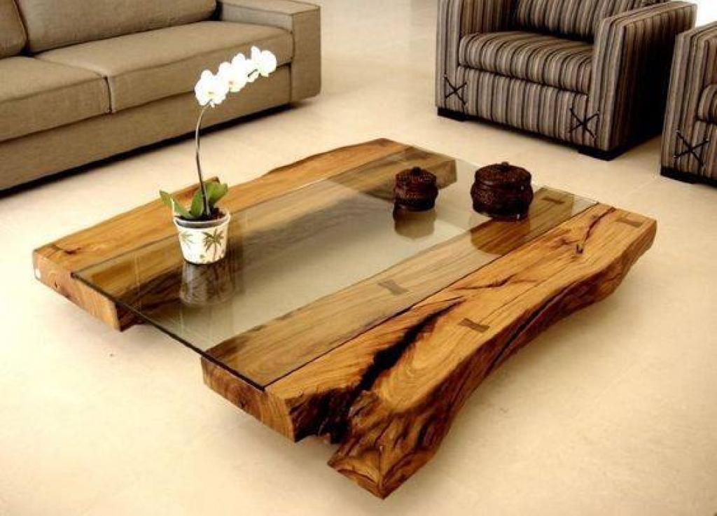 Table basse morceau de bois