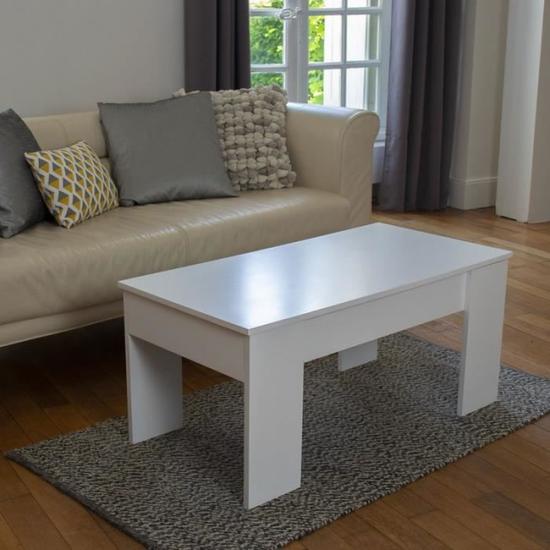 Table basse avec plateau relevable bois
