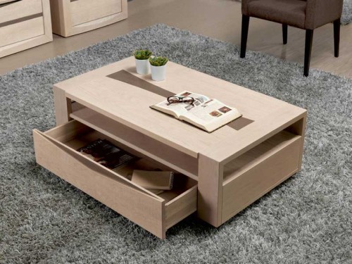 Table basse en bois avec tiroir