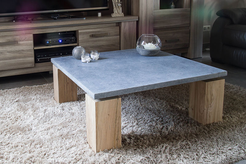 Table basse bois et beton