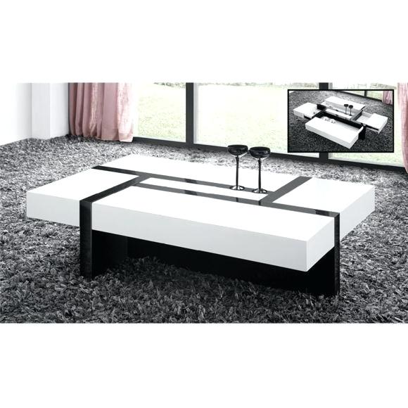 Table basse design noir et blanc pas cher