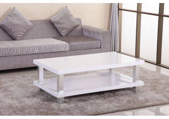 Table basse bois et aluminium